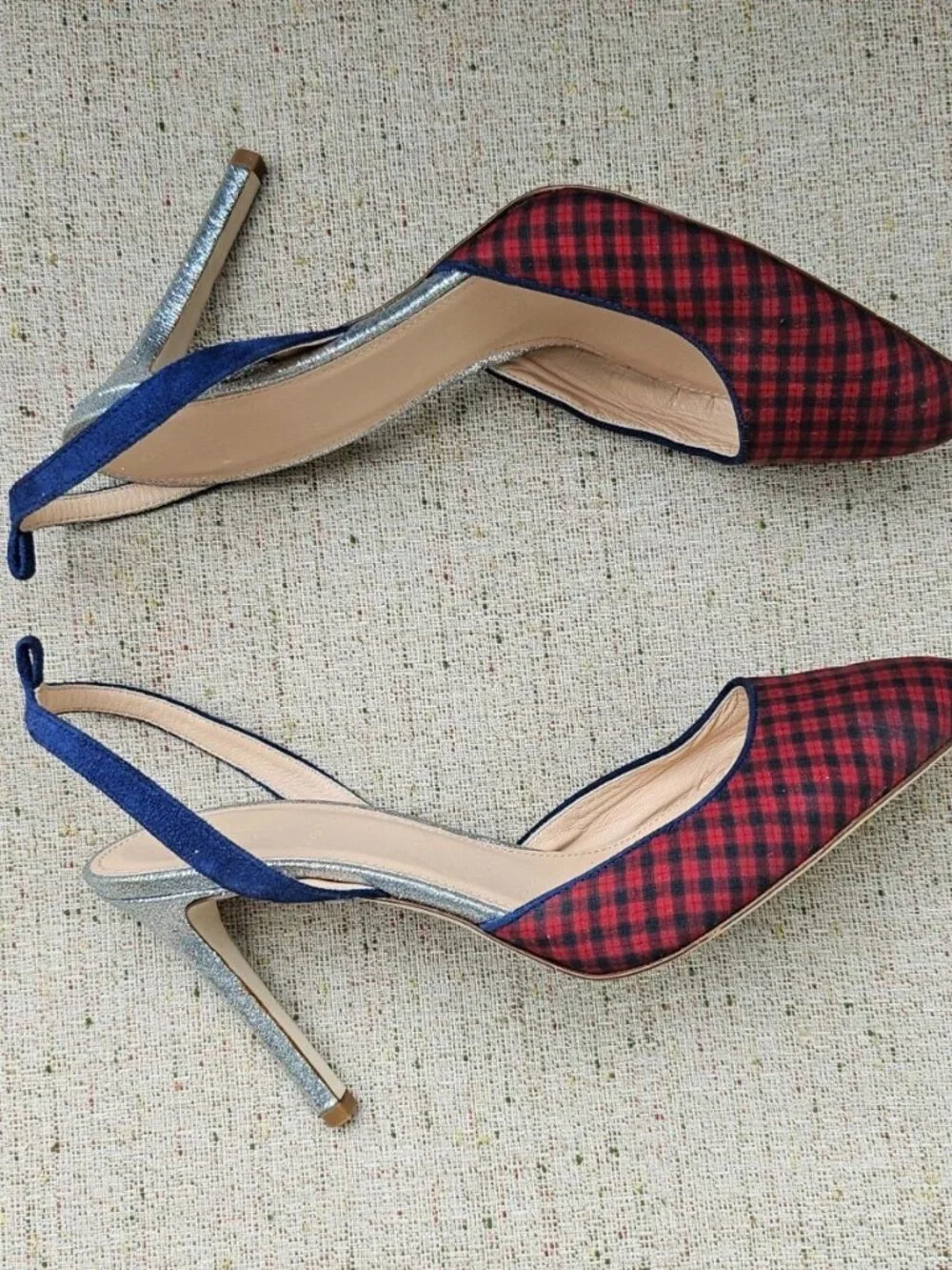 J.Crew Women Heels Pump Shoes Fabric Upper Sandal Made in Italy Size 7
